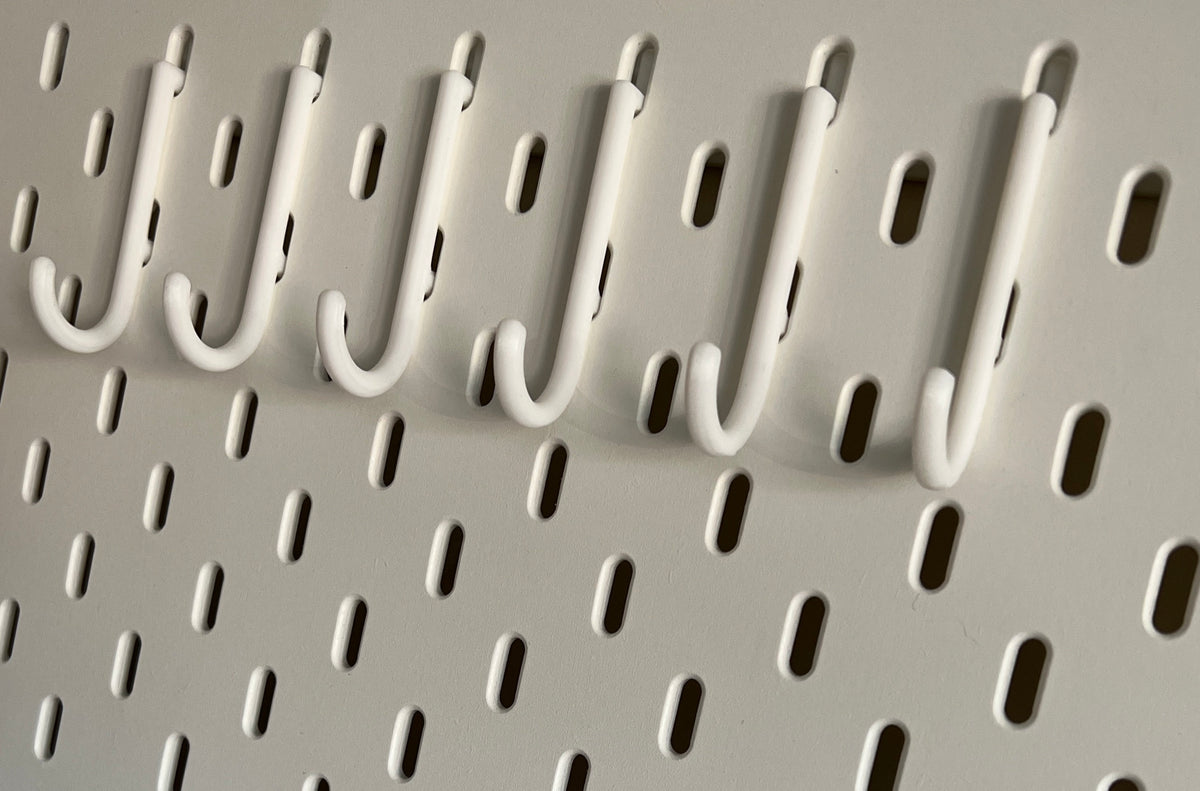 IKEA SKADIS Compatible J Hooks (Pack of 6)