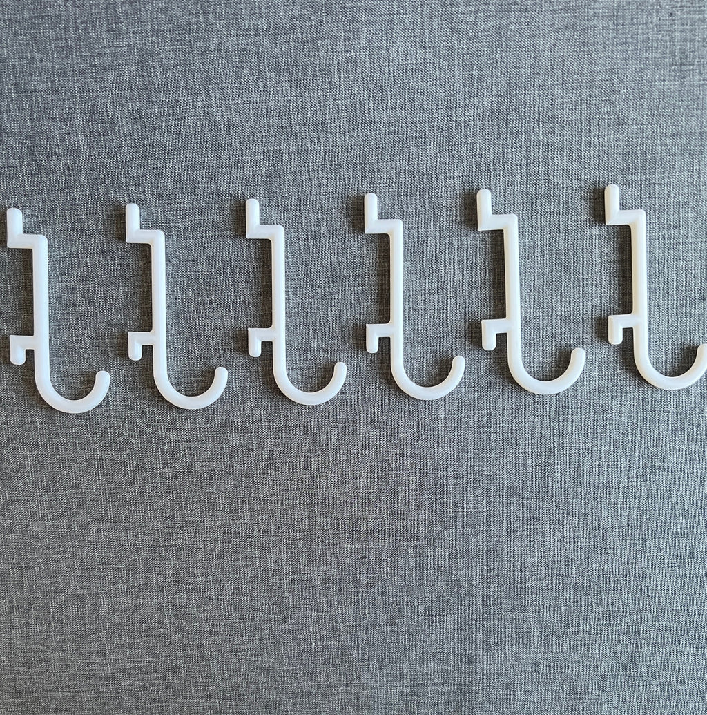 IKEA SKADIS Compatible J Hooks (Pack of 6)