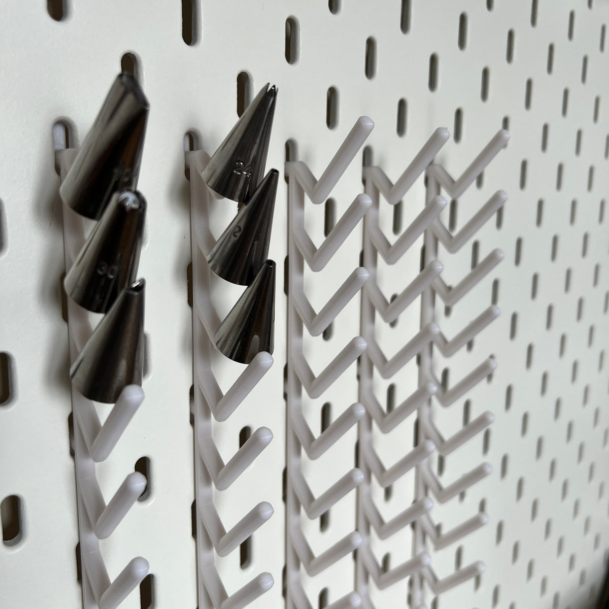 IKEA SKADIS, Compatible, piping nozzle organiser, 10 and 7 prong holders, 3D Printed