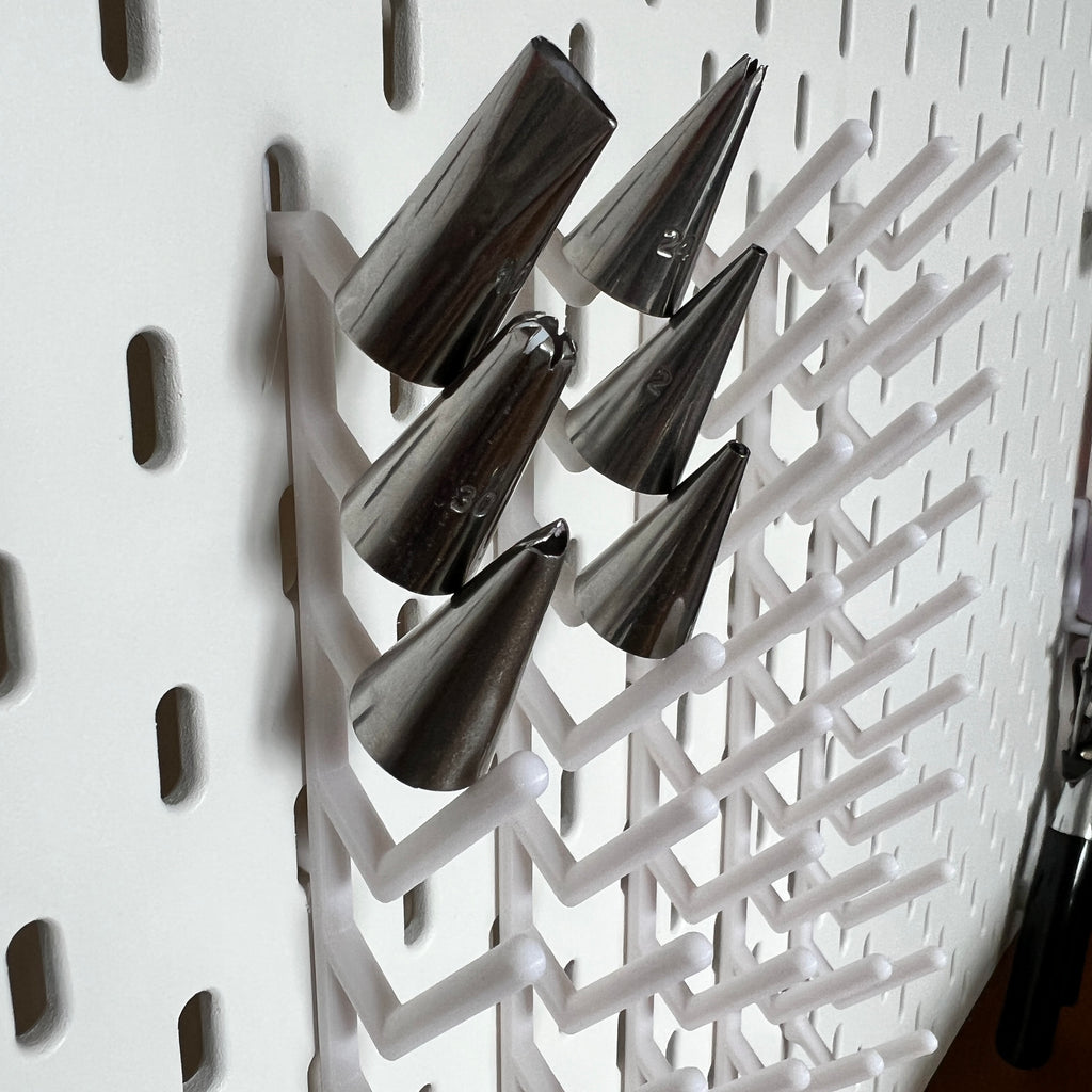 IKEA SKADIS, Compatible, piping nozzle organiser, 10 and 7 prong holders, 3D Printed