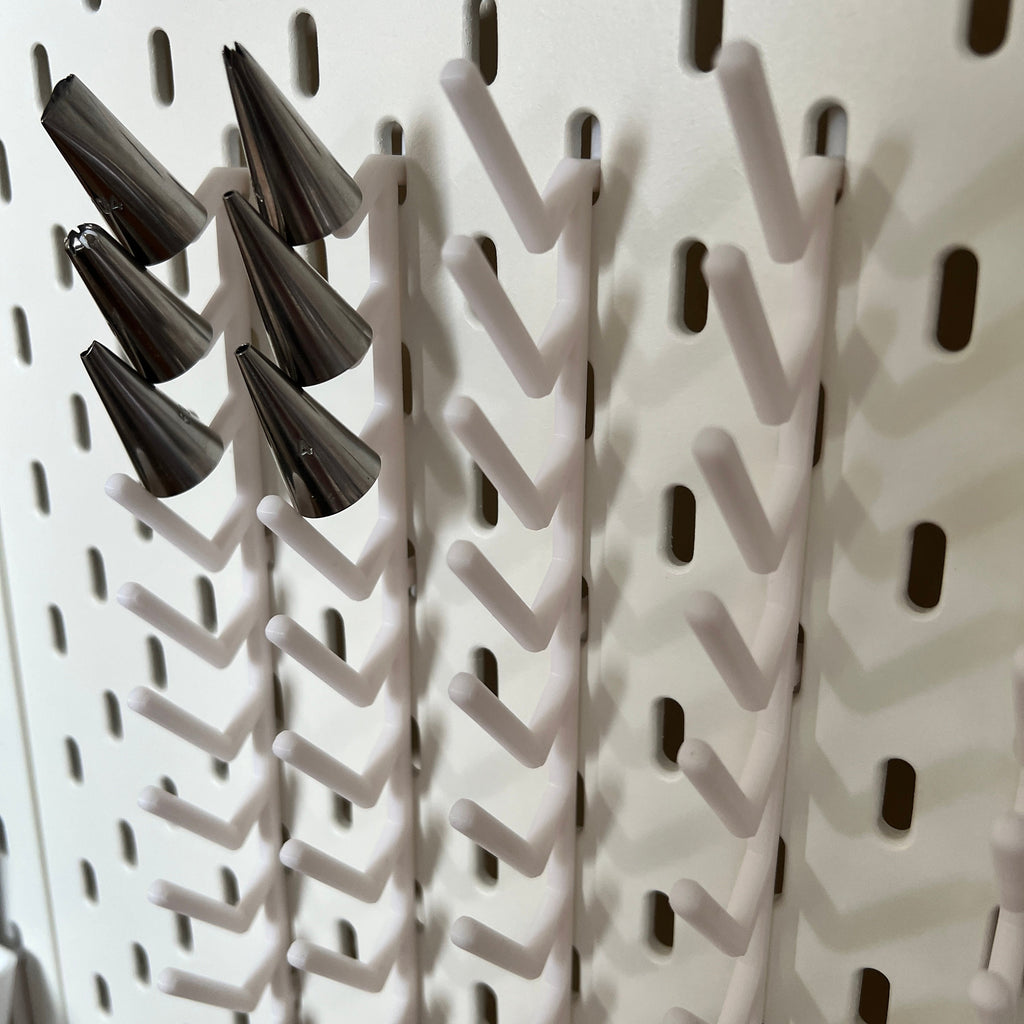 IKEA SKADIS, Compatible, piping nozzle organiser, 10 and 7 prong holders, 3D Printed
