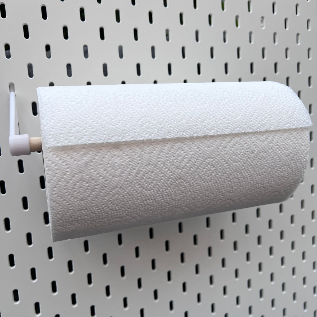 IKEA SKADIS, Compatible kitchen roll holder, with wooden rail.