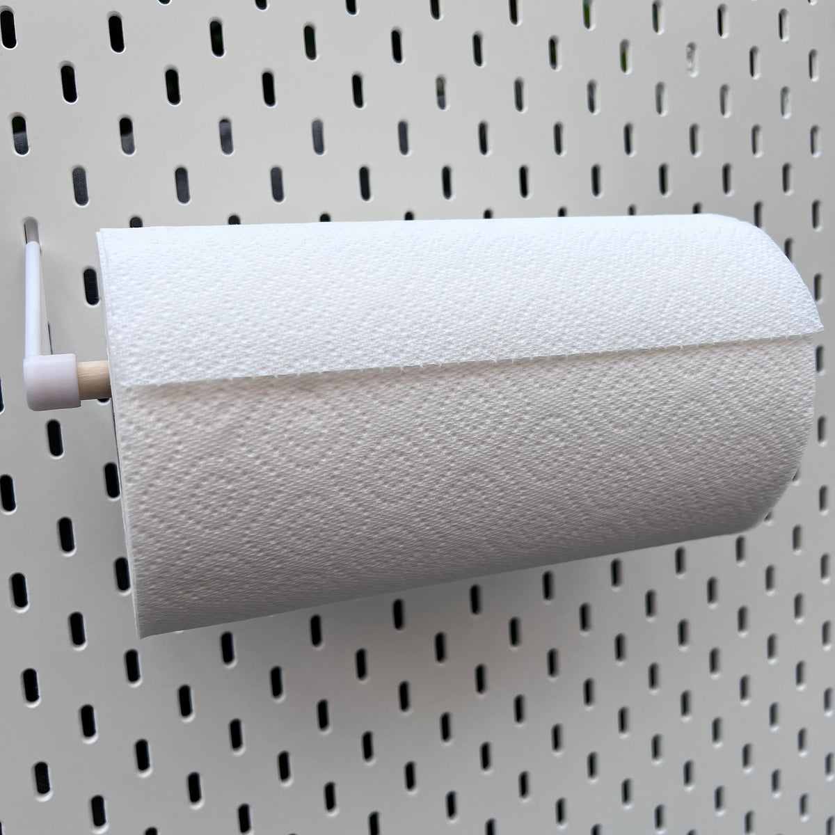 IKEA SKADIS, Compatible kitchen roll holder, with wooden rail.