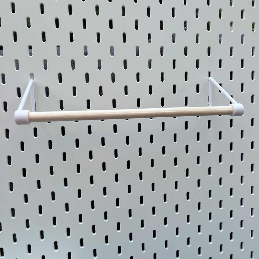 IKEA SKADIS, Compatible kitchen roll holder, with wooden rail.