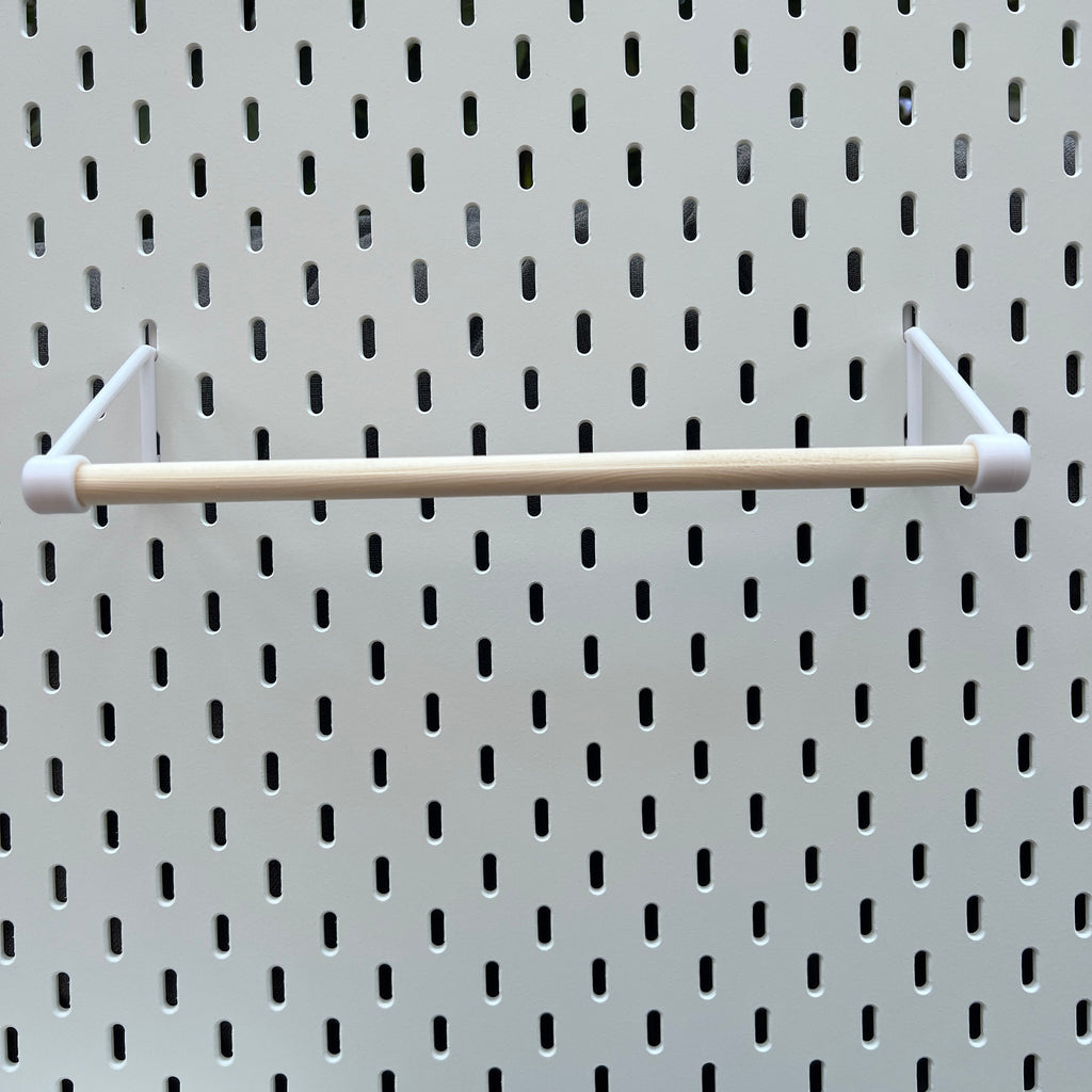 IKEA SKADIS, Compatible kitchen roll holder, with wooden rail.