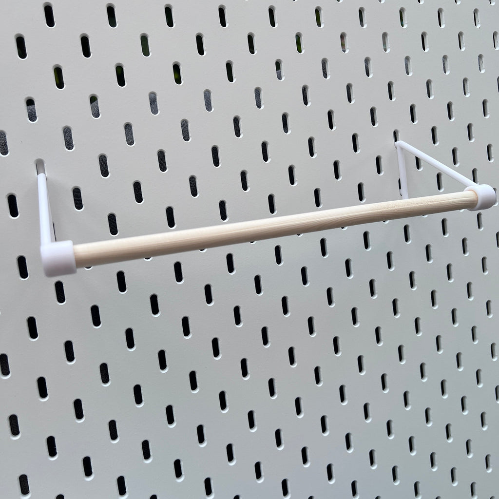 IKEA SKADIS, Compatible kitchen roll holder, with wooden rail.