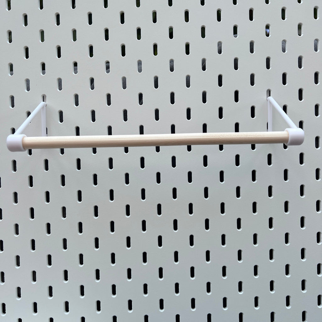 IKEA SKADIS, Compatible kitchen roll holder, with wooden rail.