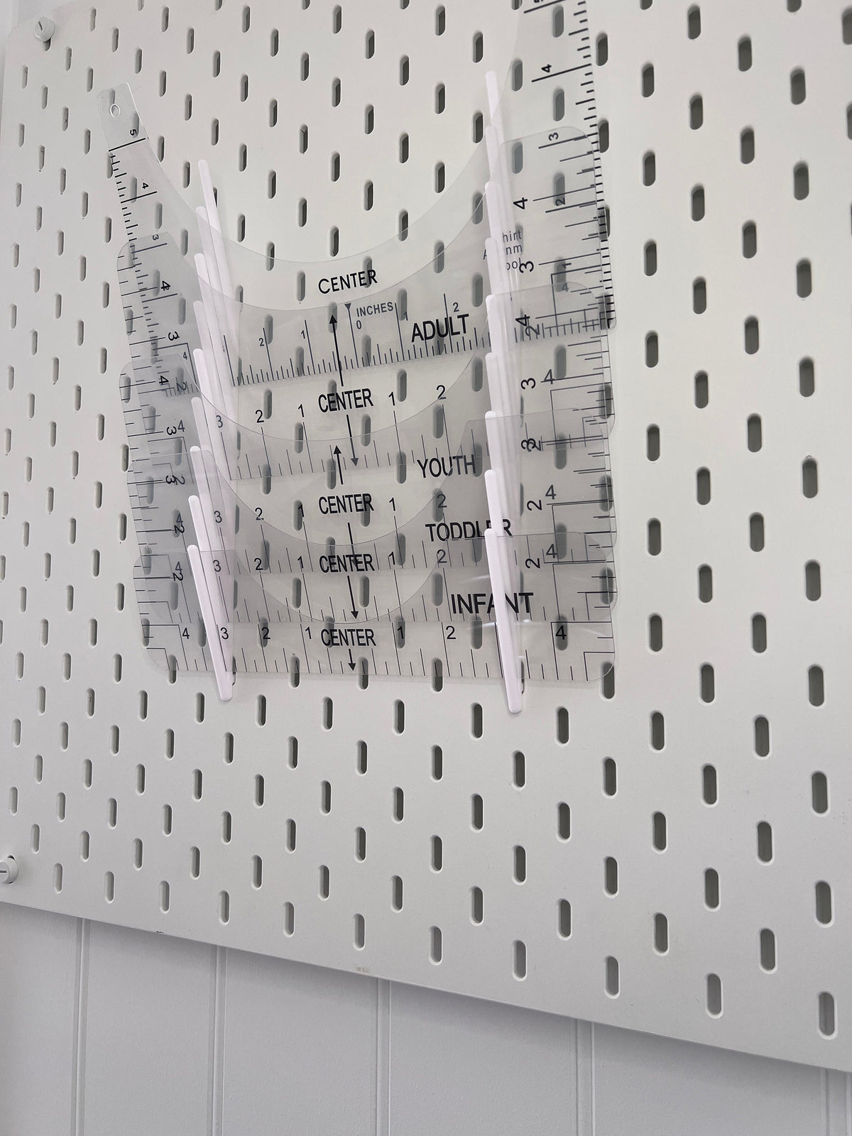 IKEA SKADIS Compatible Ruler Holder: 3D Printed PLA Pegboard Organiser