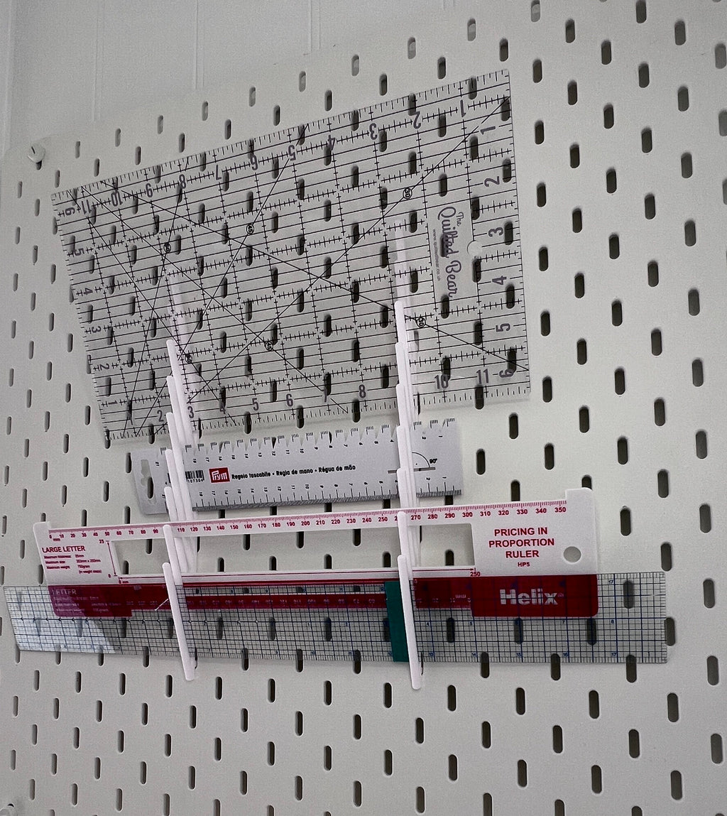 IKEA SKADIS Compatible Ruler Holder: 3D Printed PLA Pegboard Organiser