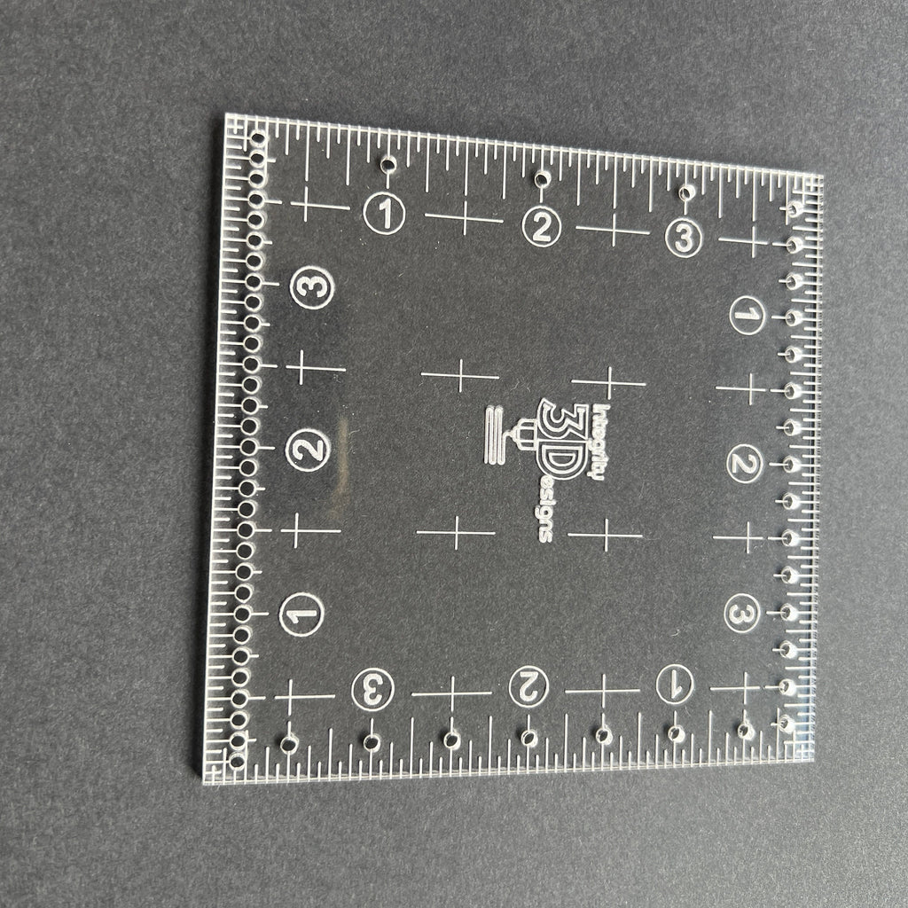 4" square ruler for quilting, sewing, patchwork, bag making, boxing corners.