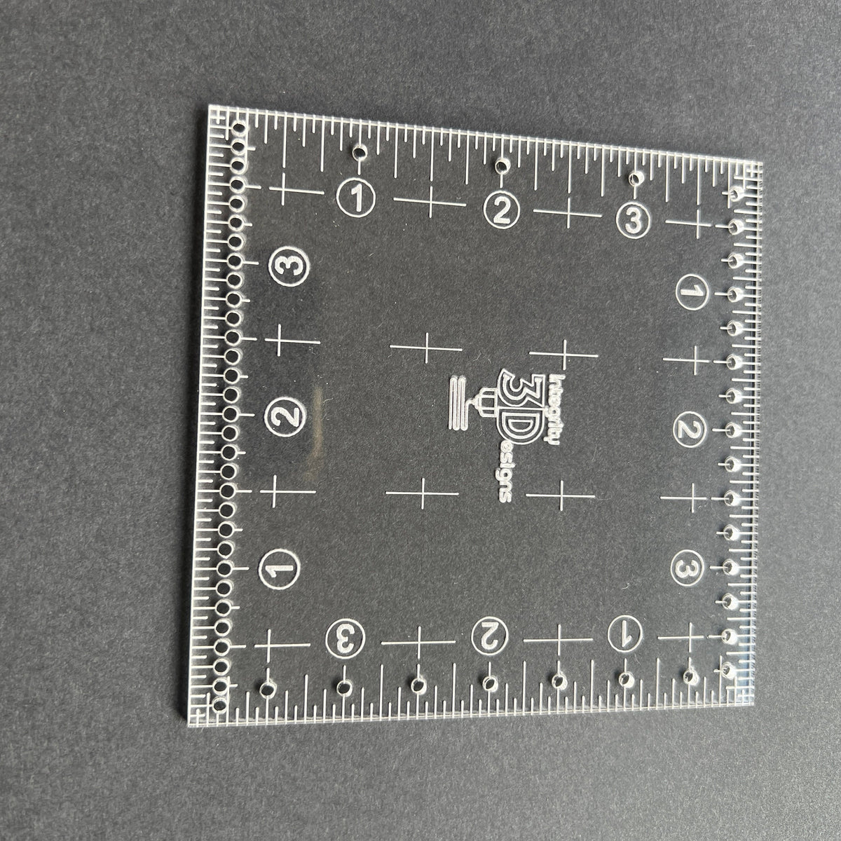 4" square ruler for quilting, sewing, patchwork, bag making, boxing corners.