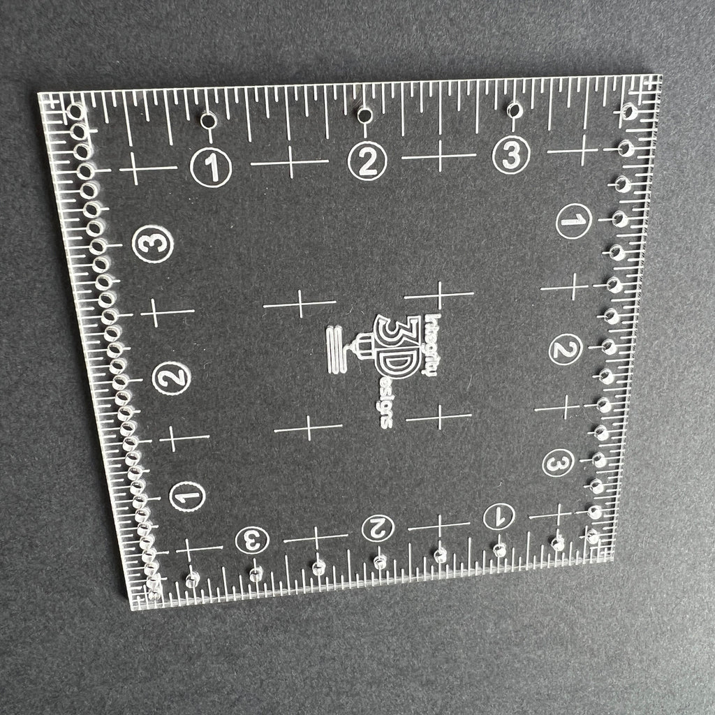 4" square ruler for quilting, sewing, patchwork, bag making, boxing corners.