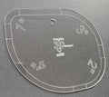Rounded corner guide for sewing and crafting.