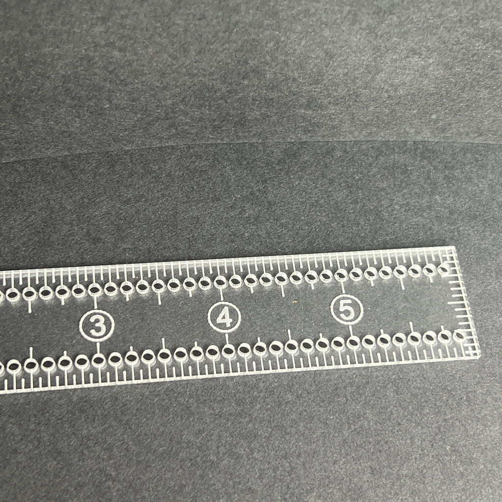 6-Inch Fabric Marking Ruler with 1/8” Holes – Sewing, Quilting, Craft Measuring Tool,