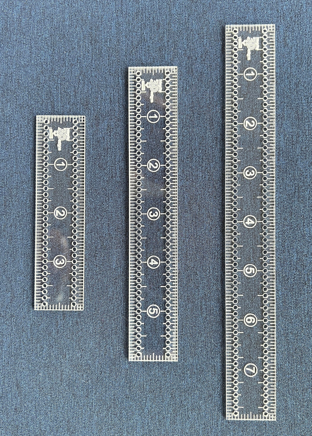6-Inch Fabric Marking Ruler with 1/8” Holes – Sewing, Quilting, Craft Measuring Tool,