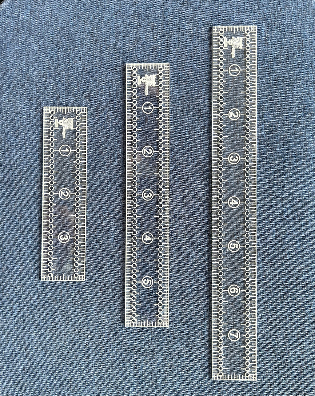 8-Inch Fabric Marking Ruler with 1/8” Holes – Sewing, Quilting, Craft Measuring Tool