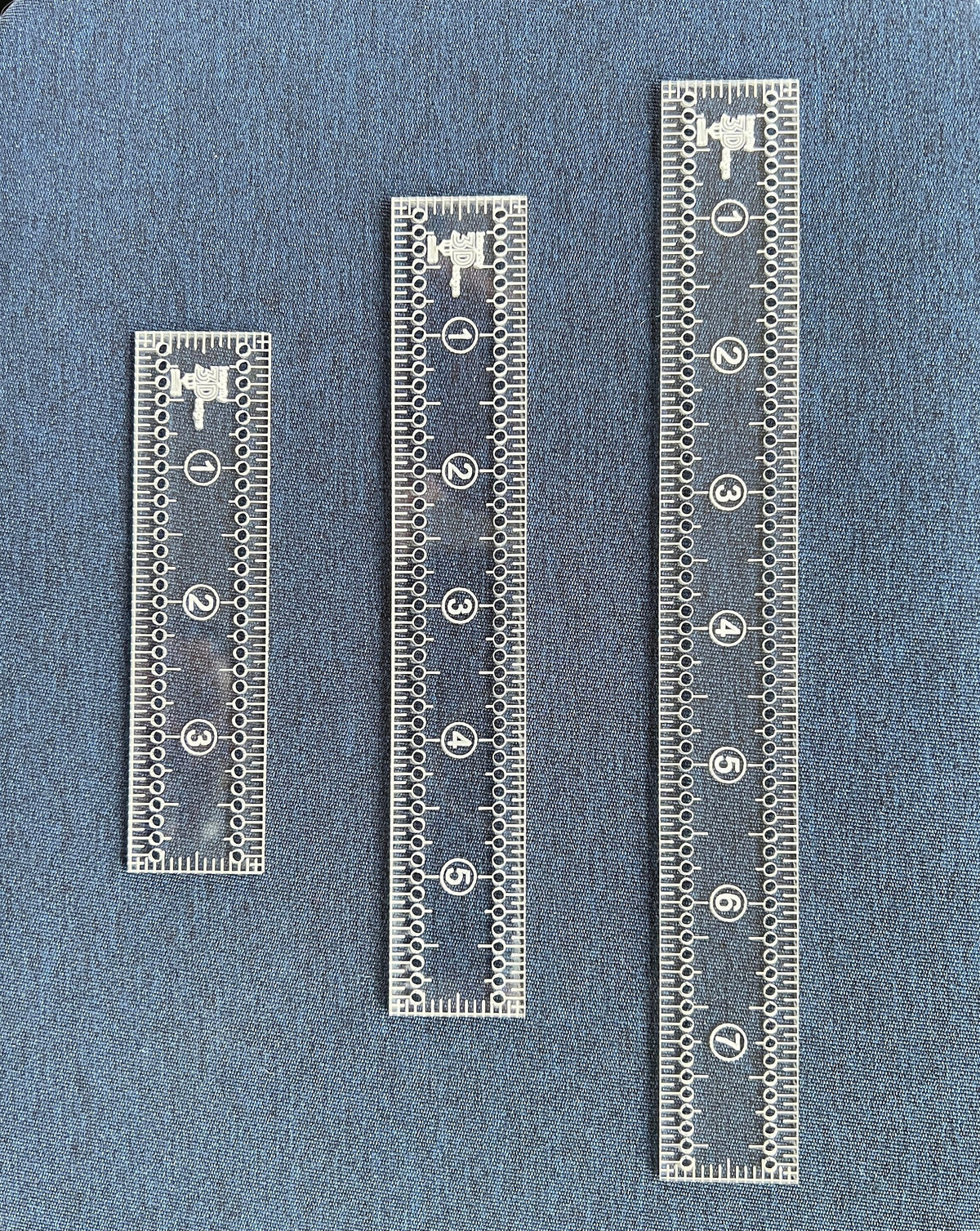 8-Inch Fabric Marking Ruler with 1/8” Holes – Sewing, Quilting, Craft Measuring Tool