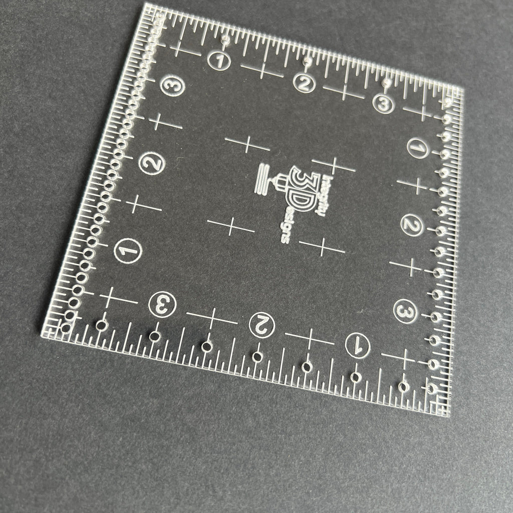 4" square ruler for quilting, sewing, patchwork, bag making, boxing corners.