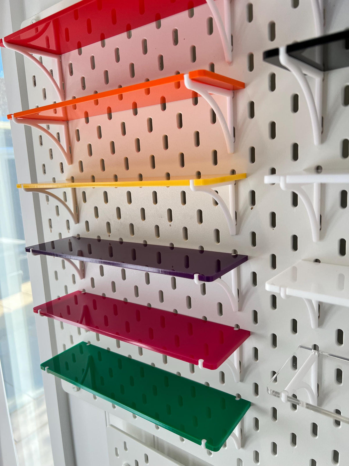 IKEA Skadis Compatible Acrylic Shelf with 3D Printed Brackets
