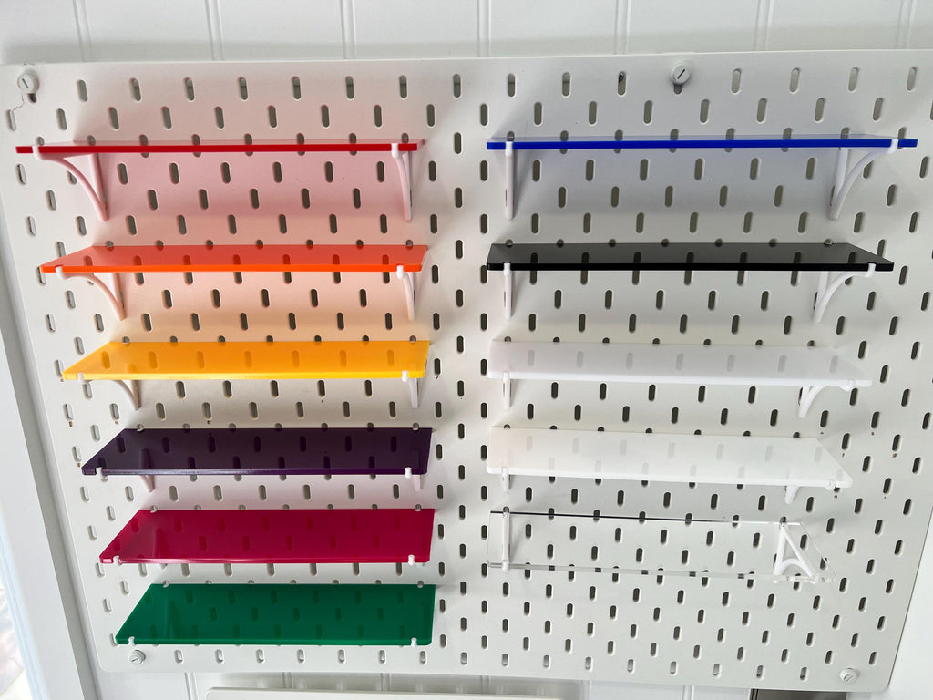 IKEA Skadis Compatible Acrylic Shelf with 3D Printed Brackets