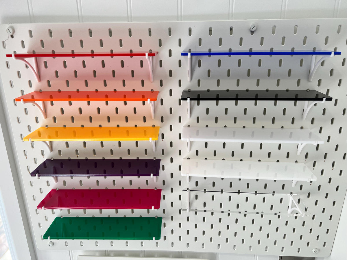 IKEA Skadis Compatible Acrylic Shelf with 3D Printed Brackets
