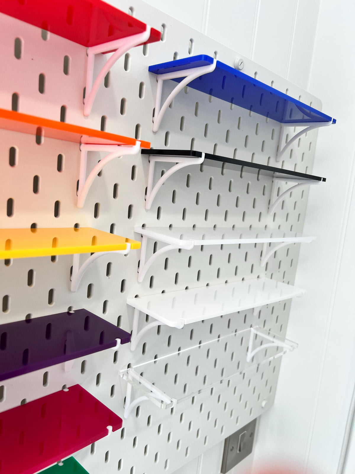 IKEA Skadis Compatible Acrylic Shelf with 3D Printed Brackets