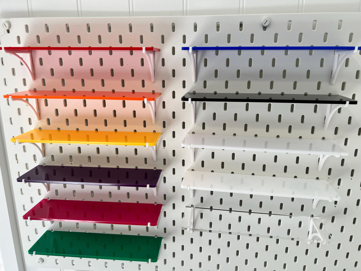 IKEA Skadis Compatible Acrylic Shelf with 3D Printed Brackets