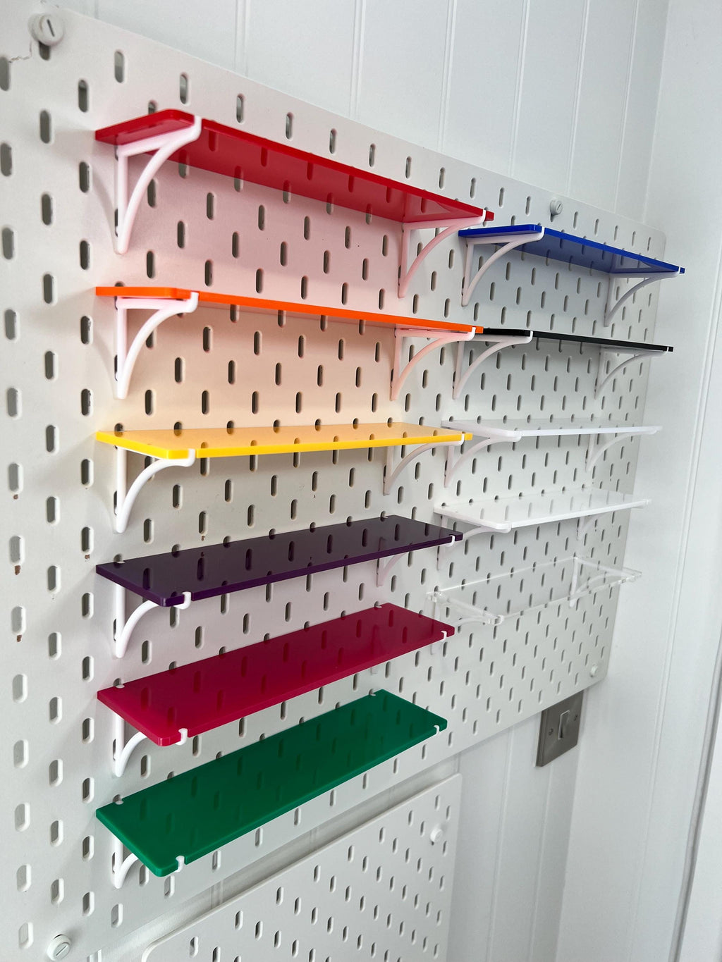 IKEA Skadis Compatible Acrylic Shelf with 3D Printed Brackets