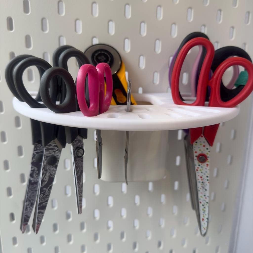 IKEA Skadis Scissor Organiser, 3D Printed Pegboard Clip On Accessory, Craft Scissor Holder Rack.