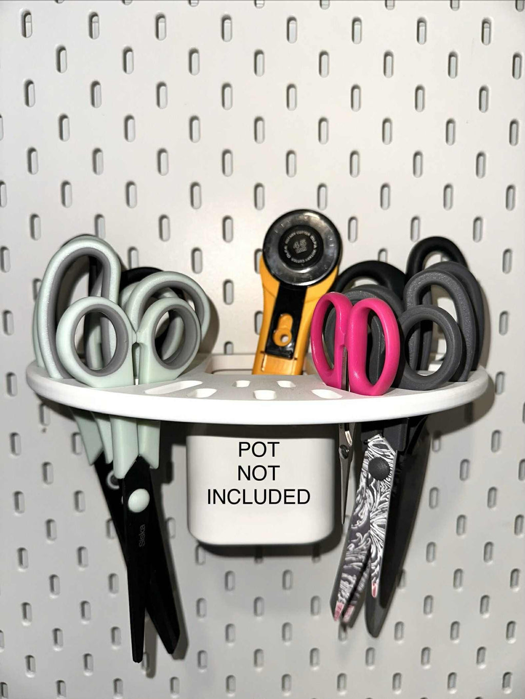 IKEA Skadis Scissor Organiser, 3D Printed Pegboard Clip On Accessory, Craft Scissor Holder Rack.