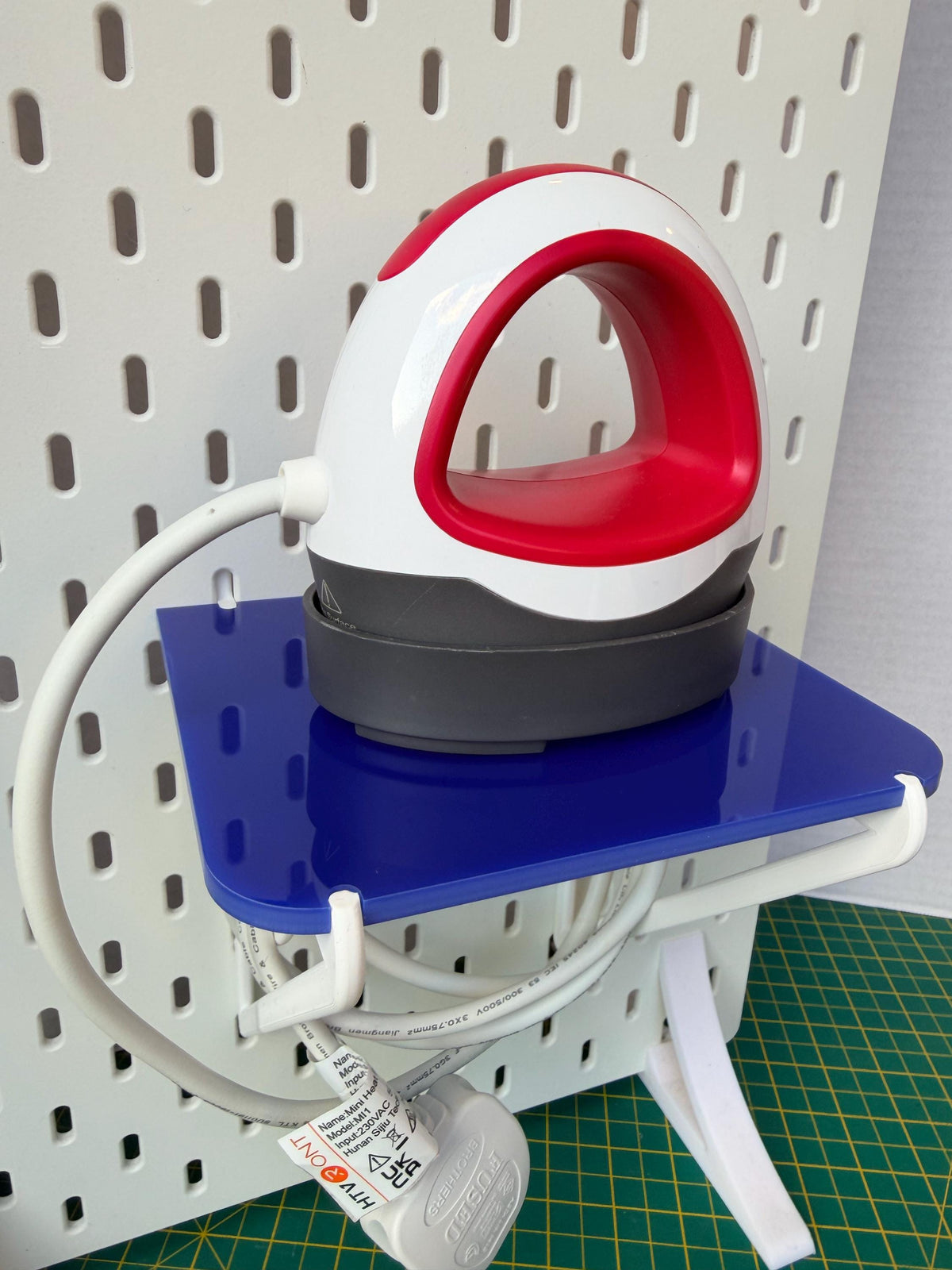 Ikea Skadis Pegboard Shelf | Crafting Iron Holder with Cable Storage
