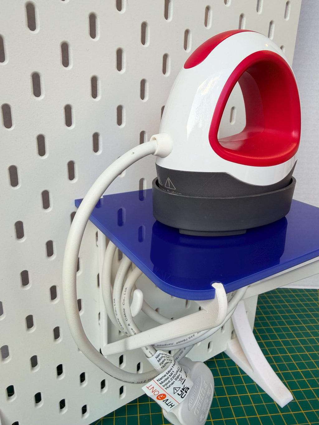 Ikea Skadis Pegboard Shelf | Crafting Iron Holder with Cable Storage