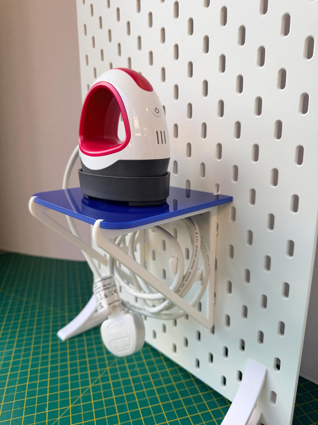 Ikea Skadis Pegboard Shelf | Crafting Iron Holder with Cable Storage