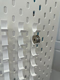 Industrial Bobbin Holder Clip, IKEA Skadis Pegboard Accessory, White PLA Sewing Organiser