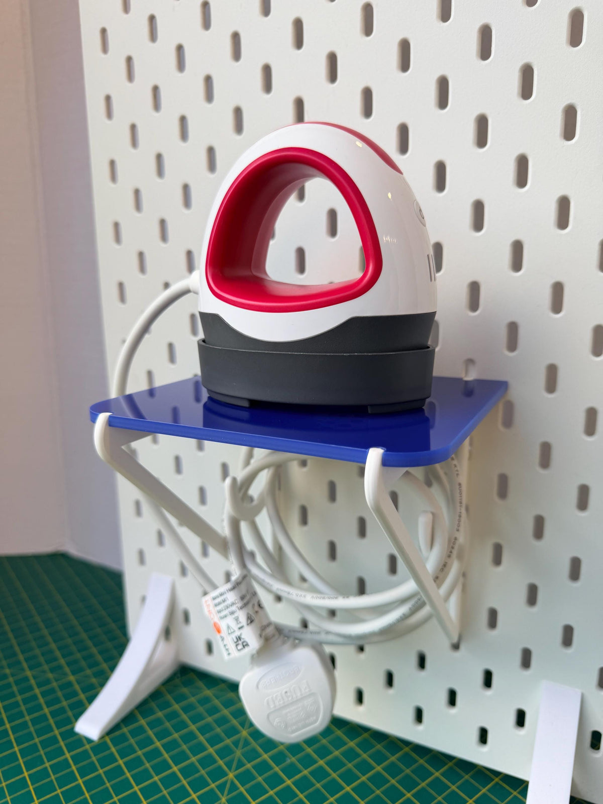 Ikea Skadis Pegboard Shelf | Crafting Iron Holder with Cable Storage