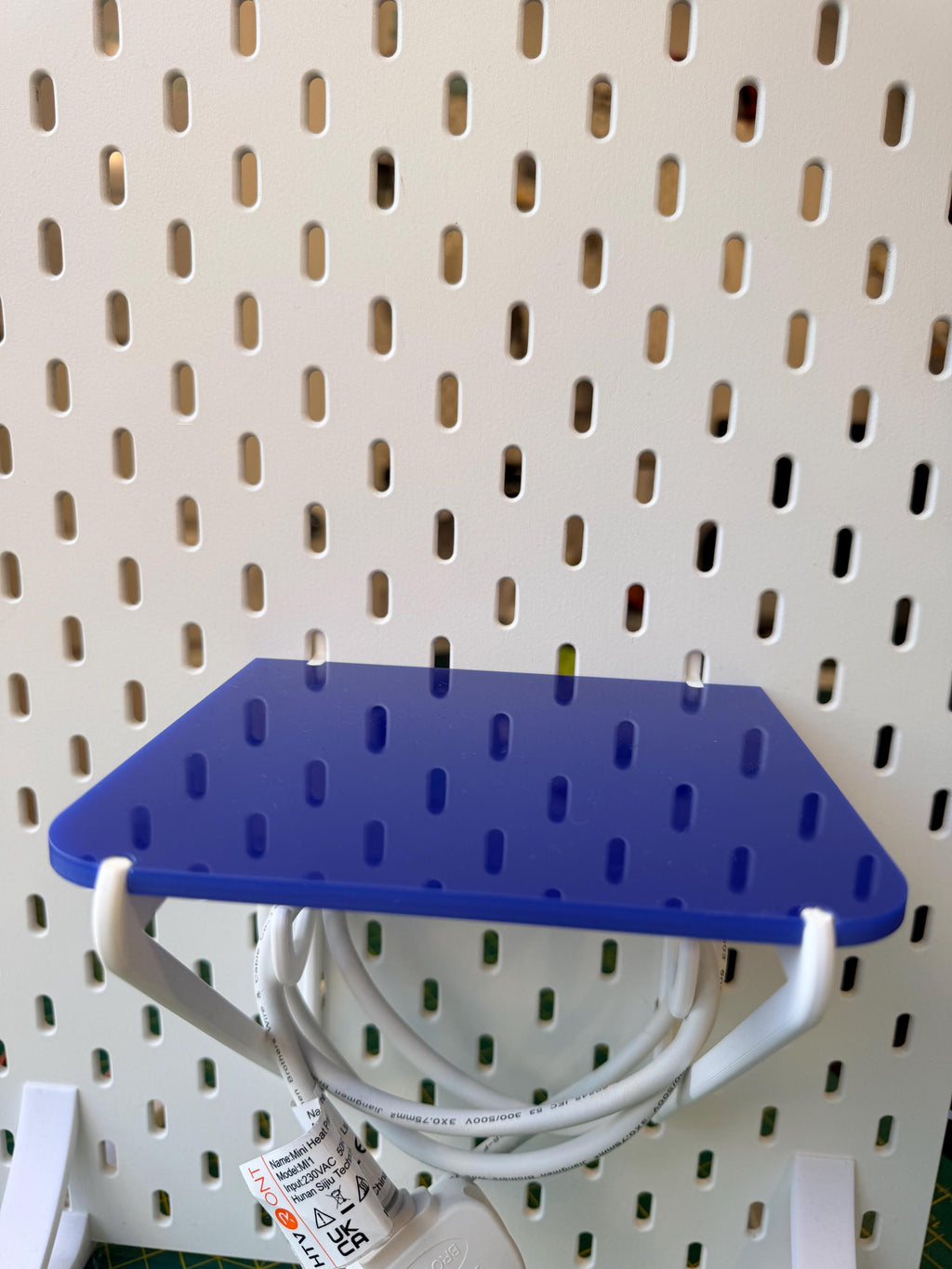 Ikea Skadis Pegboard Shelf | Crafting Iron Holder with Cable Storage