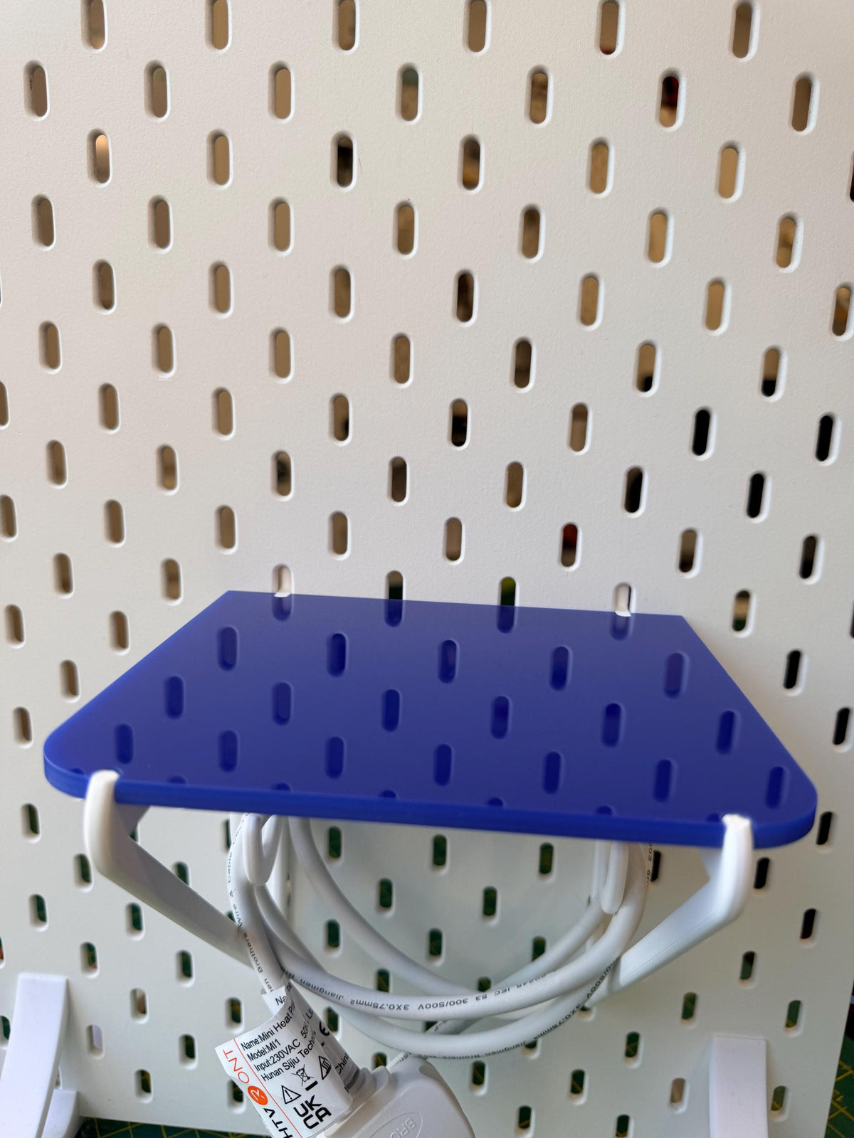 Ikea Skadis Pegboard Shelf | Crafting Iron Holder with Cable Storage