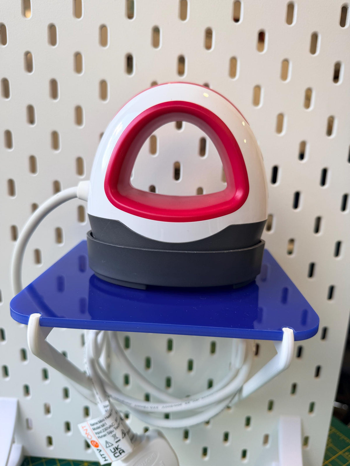 Ikea Skadis Pegboard Shelf | Crafting Iron Holder with Cable Storage