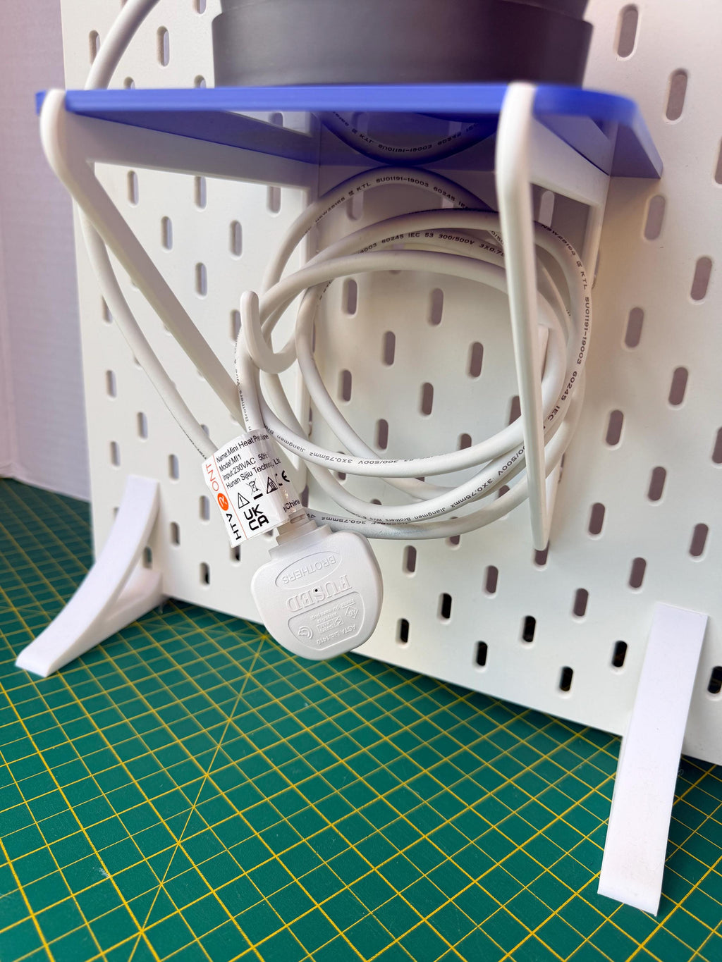 Ikea Skadis Pegboard Shelf | Crafting Iron Holder with Cable Storage