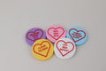 Conversation Heart Fabric Weights, Steel Filled, Funny Sayings Set